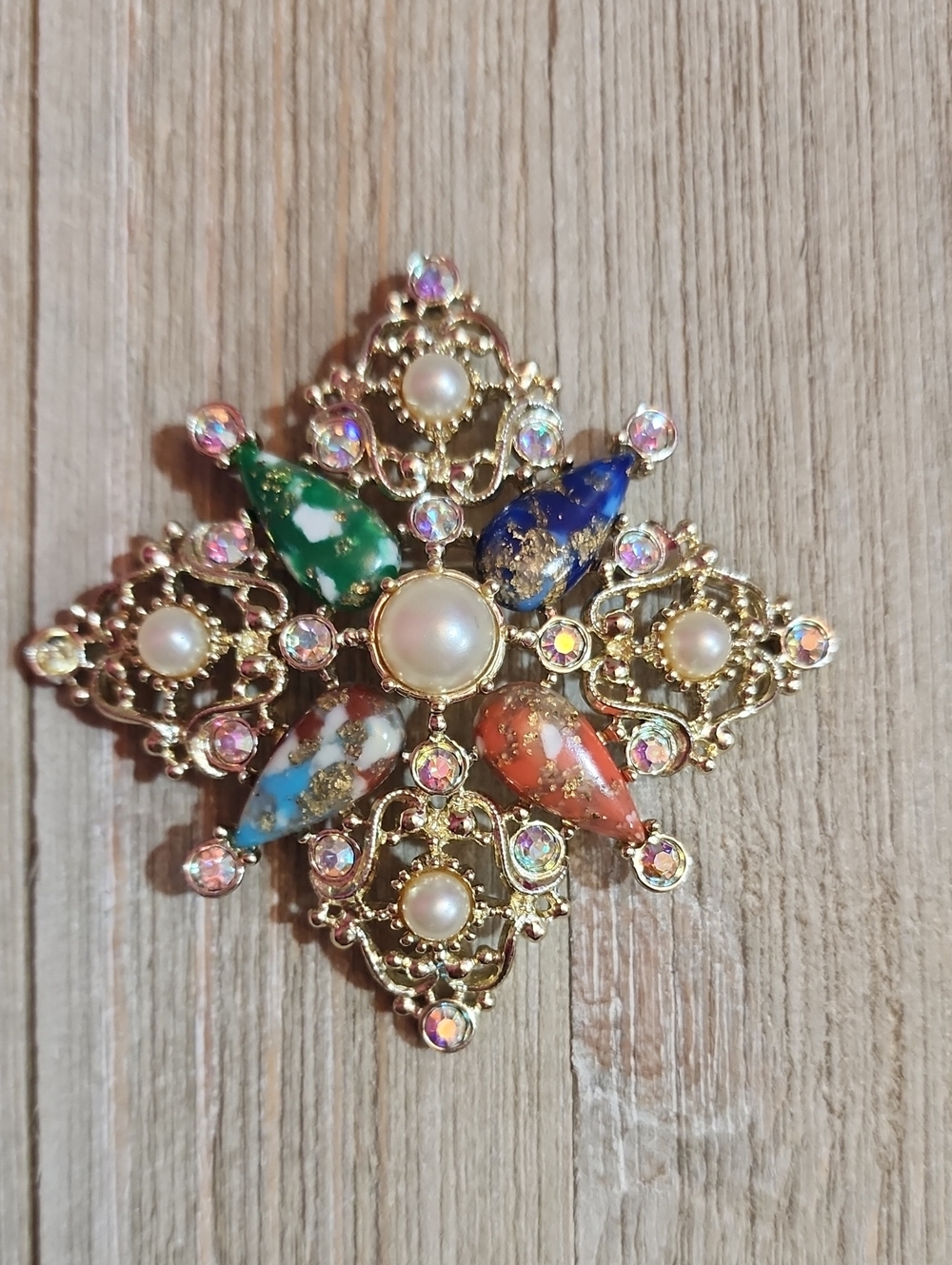 Vintage Sarah Coventry Galaxy Maltese Cross Brooch
